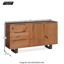 Load image into Gallery viewer, Oak Mill Small Sideboard - Metal Base - Waxed Oak