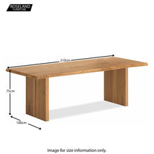 Load image into Gallery viewer, Oak Mill 210cm Dining Table - Wood Base - Waxed Oak