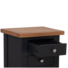 Load image into Gallery viewer, Charlestown Black Bedside Table with 3 Drawers