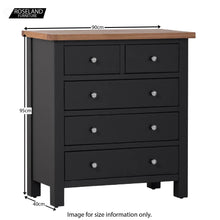 Load image into Gallery viewer, Charlestown Black 2 Over 3 Drawer Chest of Drawers