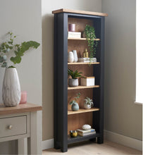 Load image into Gallery viewer, Charlestown Black Slim Bookcase with 5 Shelves