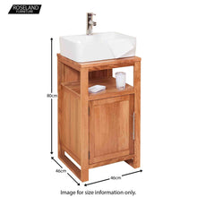Load image into Gallery viewer, Mobel Oak Bathroom Single Door Square Sink Unit