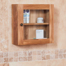 Load image into Gallery viewer, Mobel Oak Bathroom Glass Single Door Cabinet