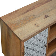 Load image into Gallery viewer, Artisan 2 Drawer Geometric Screen Printed Media Unit
