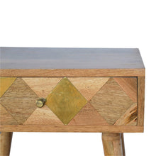 Load image into Gallery viewer, Artisan 1 Drawer Bedside with Gold Brass Insert