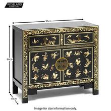 Load image into Gallery viewer, The Nine Schools Oriental Decorated Black Sideboard