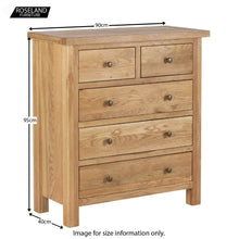 Load image into Gallery viewer, Charlestown Oak 2 Over 3 Chest of Drawers