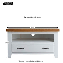 Load image into Gallery viewer, Chatsworth White 90cm Corner TV Stand