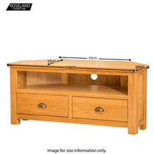 Load image into Gallery viewer, Roseland Oak Corner TV Stand
