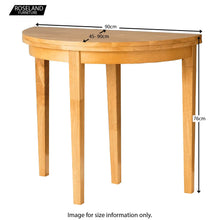 Load image into Gallery viewer, Oxford Light Oak Half Moon Table
