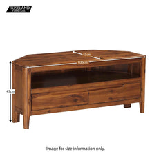 Load image into Gallery viewer, Dunmore Acacia Corner TV Stand
