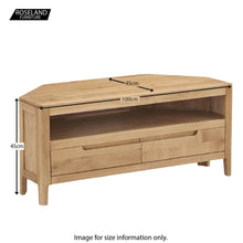 Load image into Gallery viewer, Dunmore Oak Corner TV Stand

