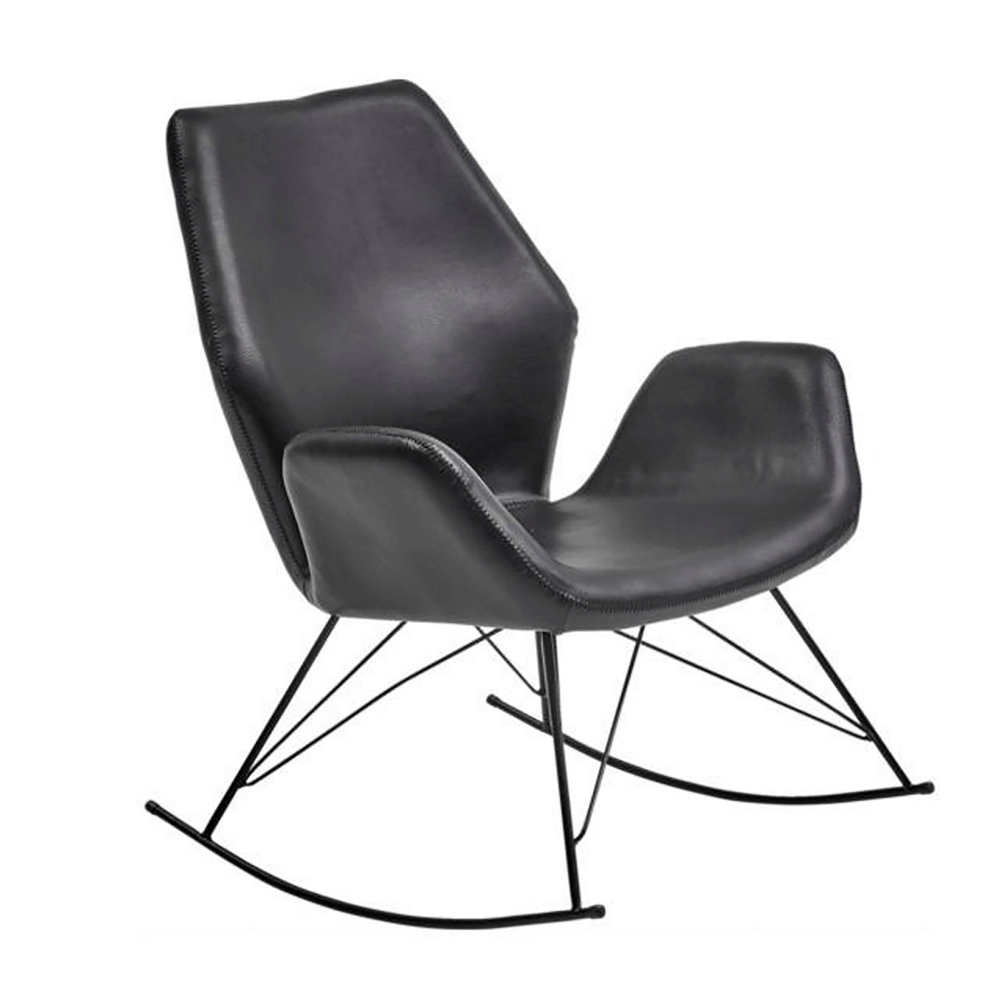 Bryce Accent Rocking Chair Black Leather