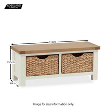 Load image into Gallery viewer, Daymer Cream Small Bench with Basket
