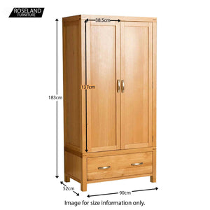 Abbey Light Oak Double Wardrobe