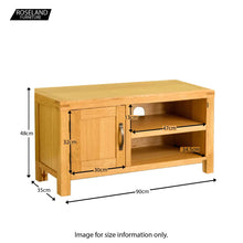 Load image into Gallery viewer, Abbey Waxed Oak 90cm TV Stand
