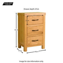 Load image into Gallery viewer, Abbey Waxed Oak Bedroom Set - 2/3 Drawer Chest
