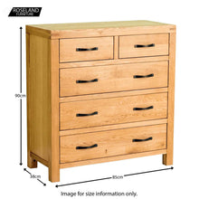 Load image into Gallery viewer, Abbey Waxed Oak 2 Over 3 Chest of Drawers
