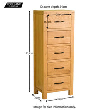 Load image into Gallery viewer, Abbey Waxed Oak Tallboy Chest

