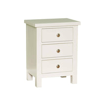 Load image into Gallery viewer, Cornish White 3 Drawer Bedside Table
