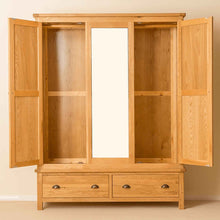 Load image into Gallery viewer, Roseland Oak Triple Wardrobe &amp; Drawers
