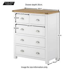 Load image into Gallery viewer, Padstow White 2 over 3 Drawer Chest

