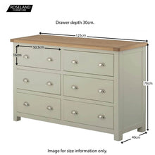 Load image into Gallery viewer, Padstow Grey 6 Drawer Chest
