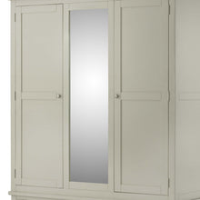 Load image into Gallery viewer, Padstow Grey Triple Wardrobe With Mirror
