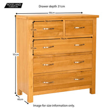 Load image into Gallery viewer, Newlyn Oak 2 over 3 Drawer Chest
