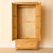 Load image into Gallery viewer, Newlyn Oak Double Wardrobe with Drawer
