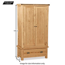 Load image into Gallery viewer, Zelah Oak Double Wardrobe with Drawer
