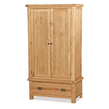 Load image into Gallery viewer, Zelah Oak Double Wardrobe with Drawer
