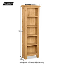 Load image into Gallery viewer, Zelah Oak Narrow Bookcase
