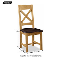 Load image into Gallery viewer, Zelah Oak Cross-Back Dining Chair with Padded Seat
