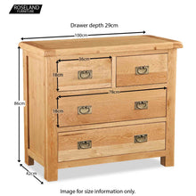 Load image into Gallery viewer, Zelah Oak 2 Over 2 Drawer Chest
