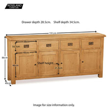 Load image into Gallery viewer, Zelah Oak Extra Large Sideboard

