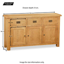 Load image into Gallery viewer, Zelah Oak Large Sideboard
