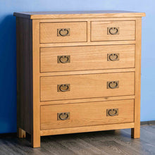 Load image into Gallery viewer, Surrey Oak 2 Over 3 Drawer Chest
