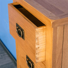Load image into Gallery viewer, Surrey Oak 5 Drawer Tallboy Chest
