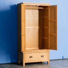Load image into Gallery viewer, Surrey Oak Double Wardrobe &amp; Drawer
