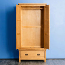 Load image into Gallery viewer, Surrey Oak Double Wardrobe &amp; Drawer
