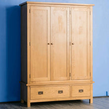 Load image into Gallery viewer, Surrey Oak Triple Wardrobe &amp; Drawers
