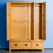 Load image into Gallery viewer, Surrey Oak Triple Wardrobe &amp; Drawers
