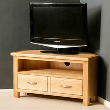 Load image into Gallery viewer, London Oak Corner TV Stand
