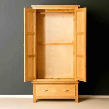 Load image into Gallery viewer, London Oak Double Wardrobe &amp; Drawer

