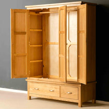 Load image into Gallery viewer, London Oak Triple Wardrobe &amp; Drawers
