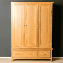 Load image into Gallery viewer, London Oak Triple Wardrobe &amp; Drawers
