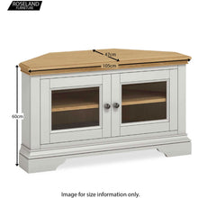 Load image into Gallery viewer, Normandy Grey Corner TV Stand
