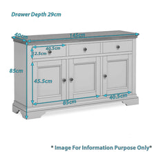 Load image into Gallery viewer, Normandy Grey Large Sideboard
