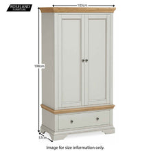 Load image into Gallery viewer, Normandy Grey Double Wardrobe with Drawer
